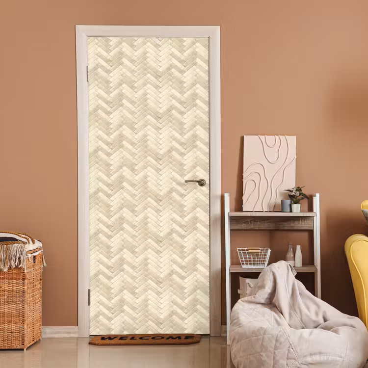 Deursticker - Visgraat - Wandtegel - Licht Beige — 2