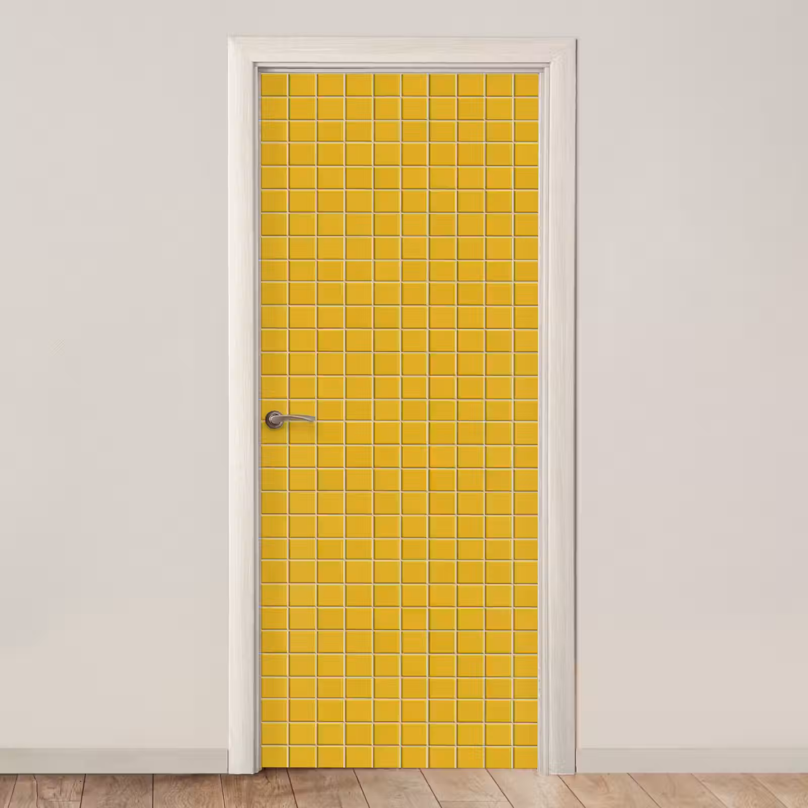 Deursticker - Patroon - Tegel - Okergeel — 1