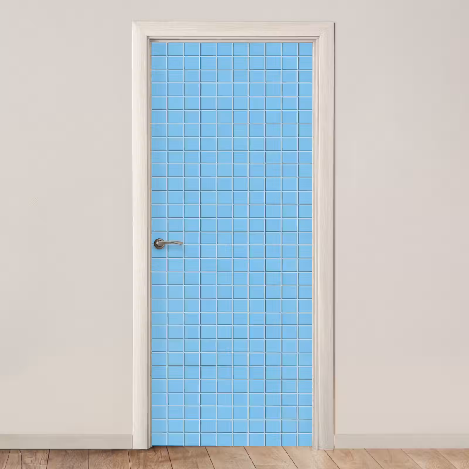 Deursticker - Patroon - Tegel - Pastel - Blauw — 1