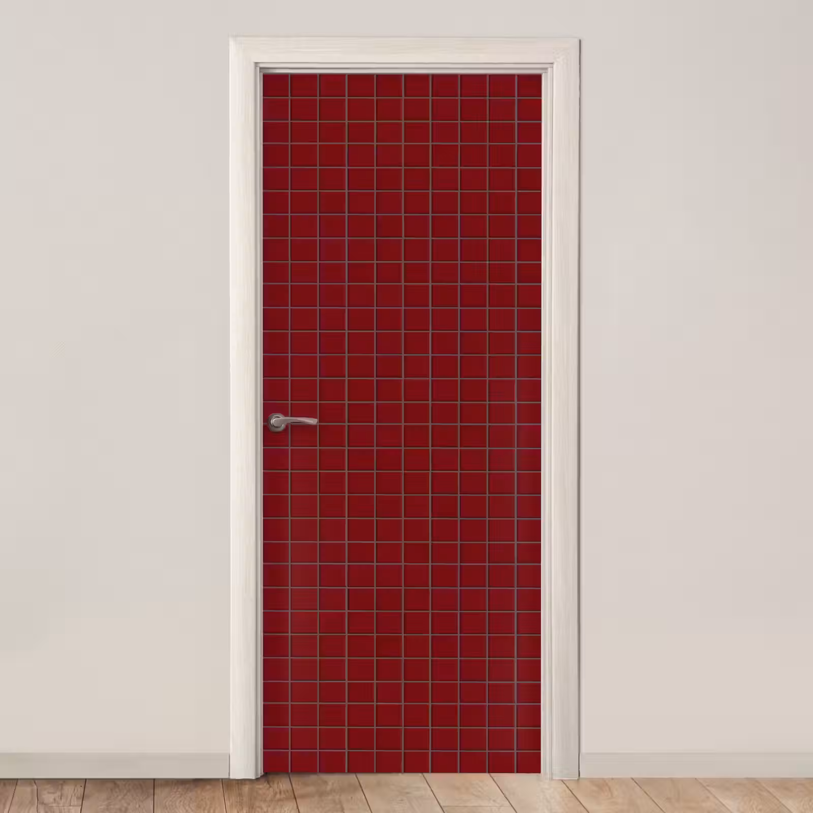 Deursticker - Patroon - Tegels - Burgundy — 1