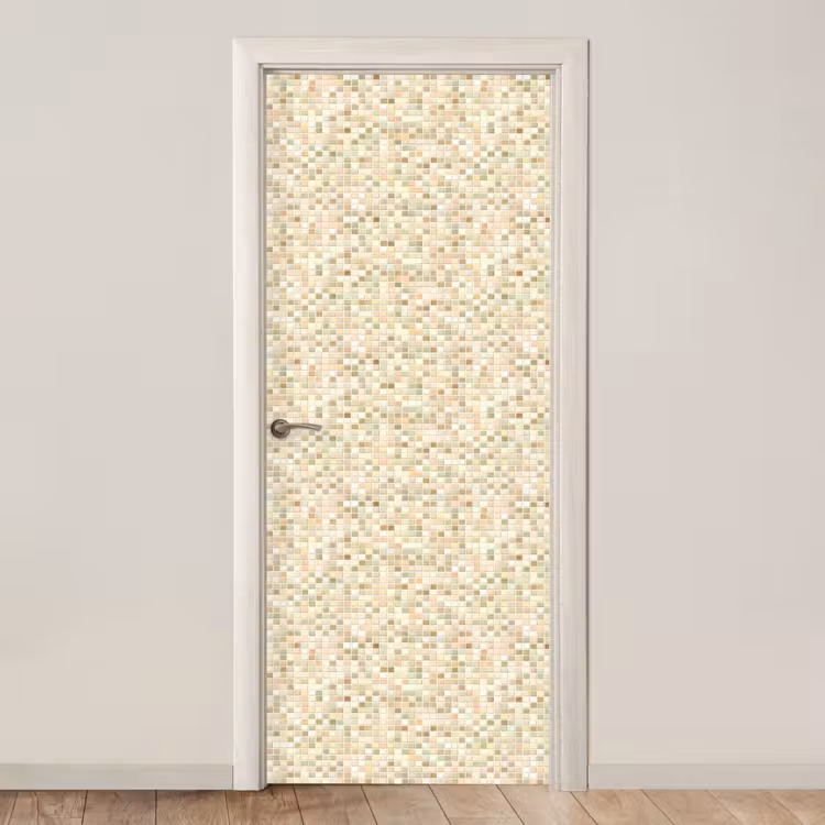 Deursticker - Mozaïek - Patroon - Beige — 1