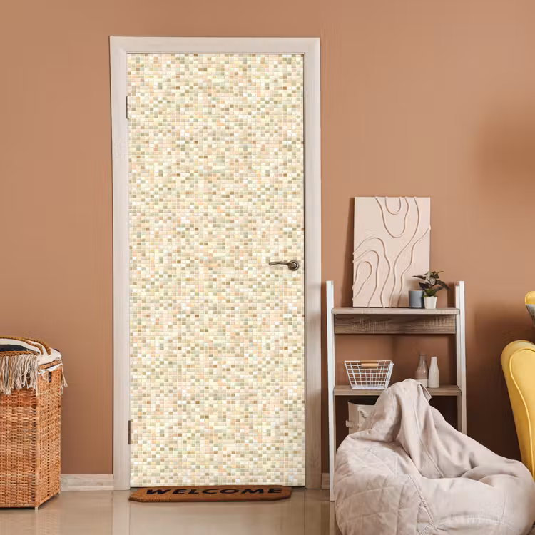 Deursticker - Mozaïek - Patroon - Beige — 2