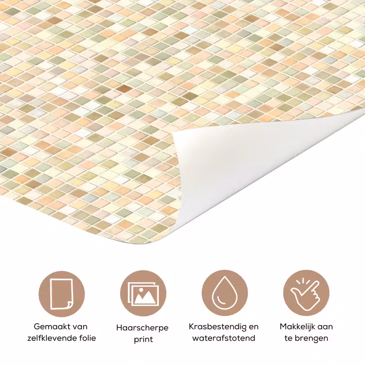 Deursticker - Mozaïek - Patroon - Beige — 3
