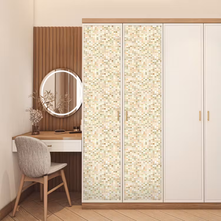 Deursticker - Mozaïek - Patroon - Beige — 5