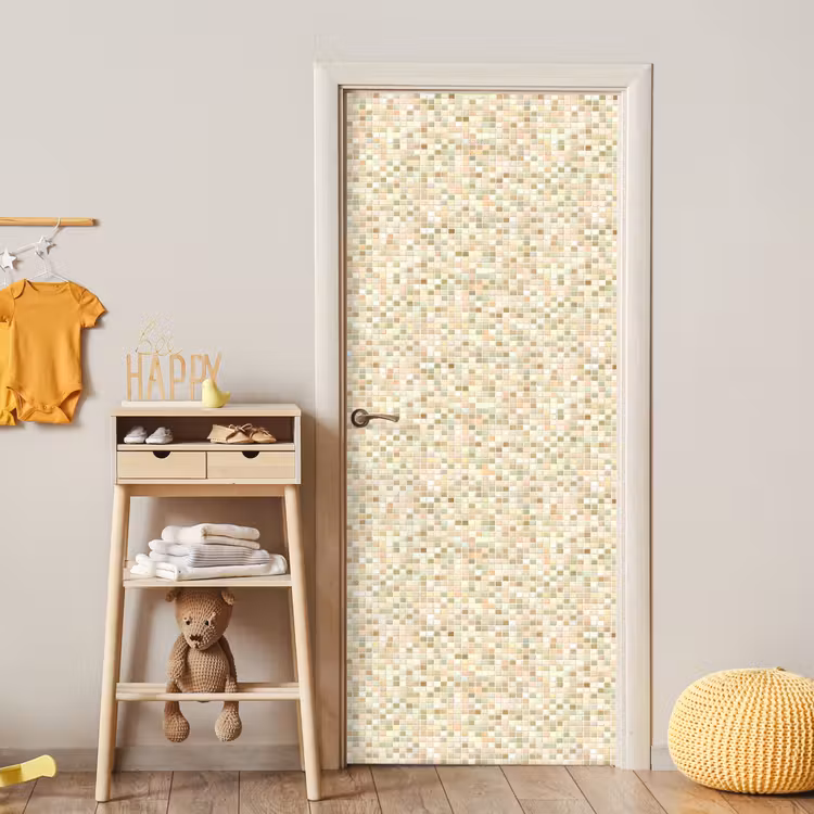 Deursticker - Mozaïek - Patroon - Beige — 6
