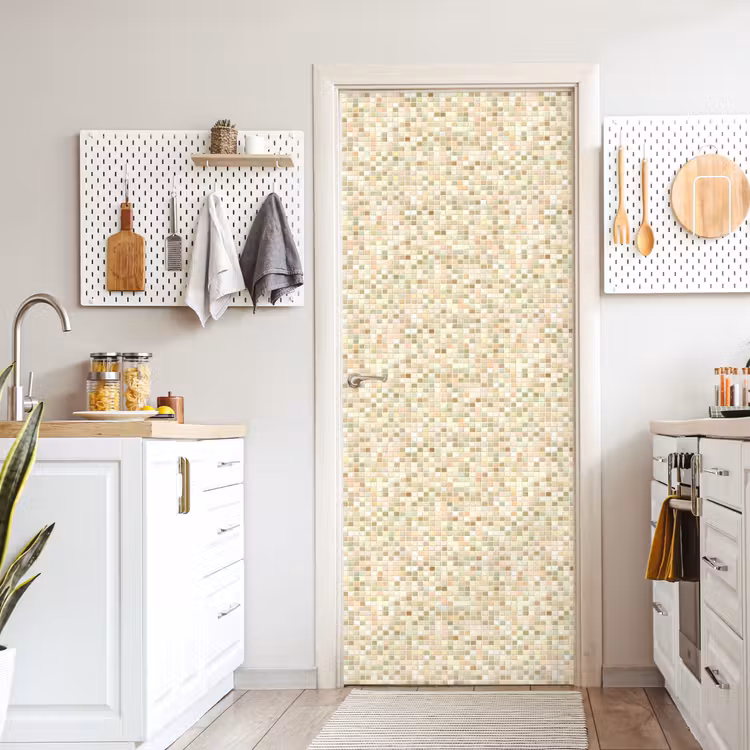 Deursticker - Mozaïek - Patroon - Beige — 7