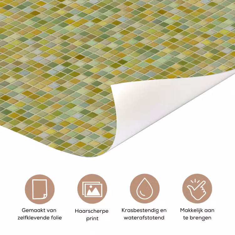 Deursticker - Mozaïek - Patroon - Groen — 3