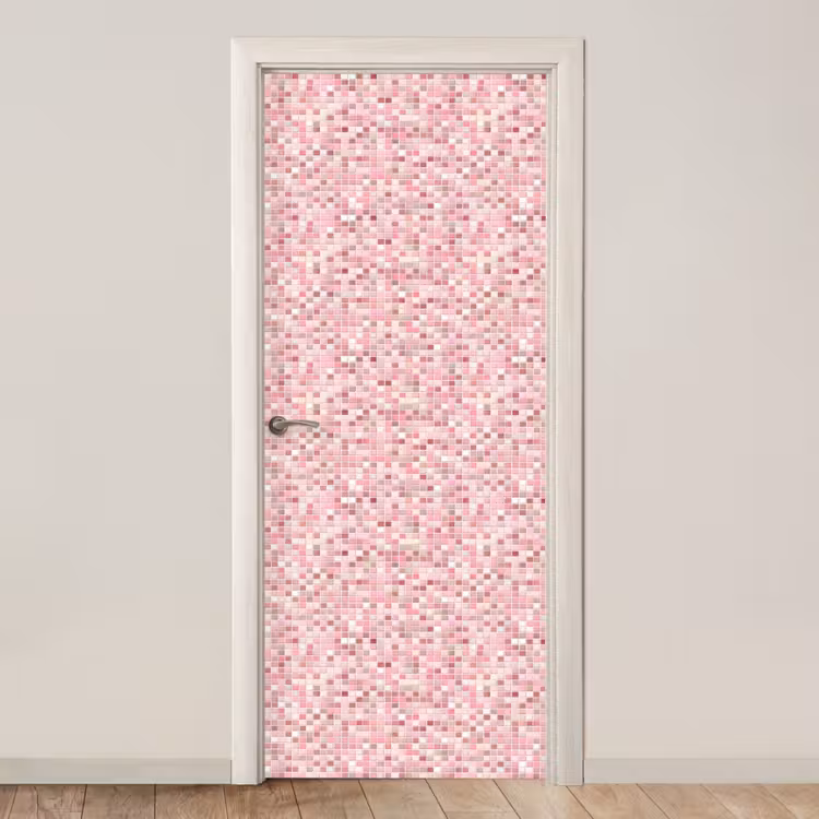 Deursticker - Mozaïek - Patroon - Roze — 1