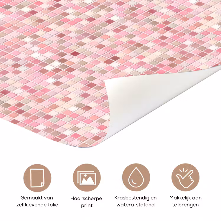 Deursticker - Mozaïek - Patroon - Roze — 3
