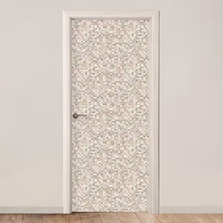 Deursticker - Mozaïek - Patroon- Taupe — 1