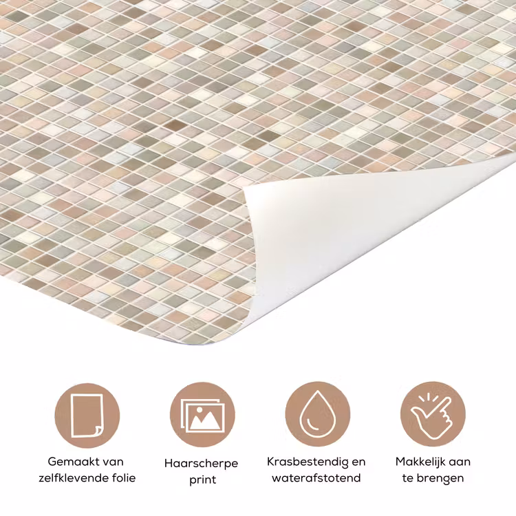 Deursticker - Mozaïek - Patroon- Taupe — 3
