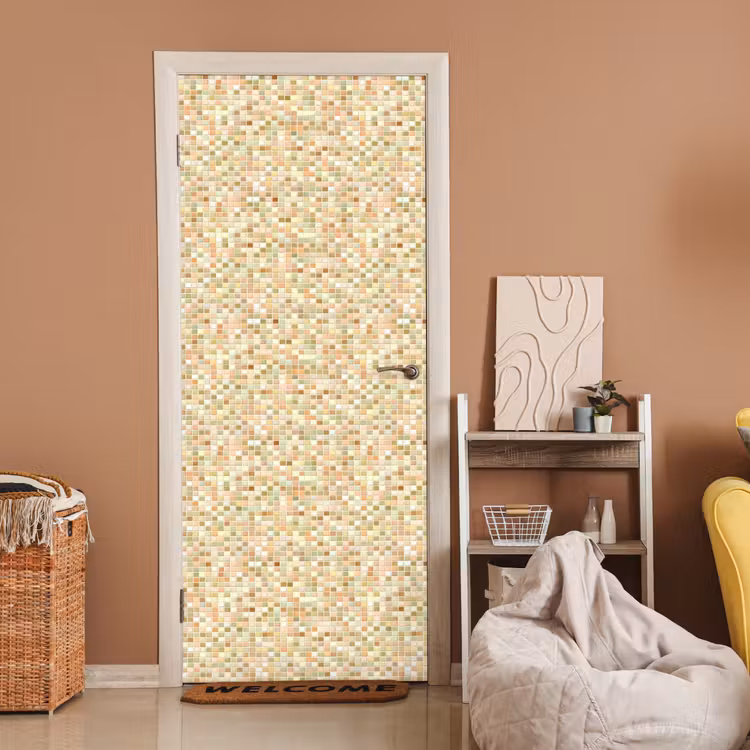 Deursticker - Mozaïek - Patroon - Terracotta — 2