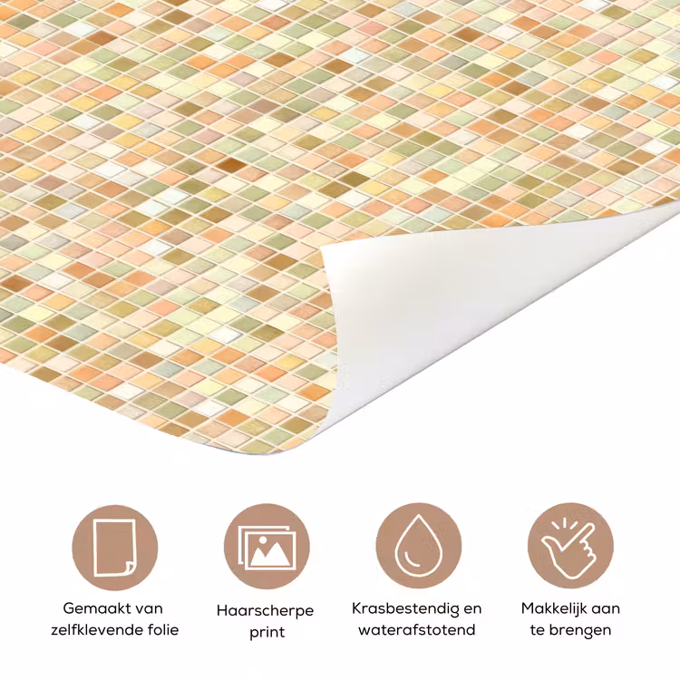 Deursticker - Mozaïek - Patroon - Terracotta — 3