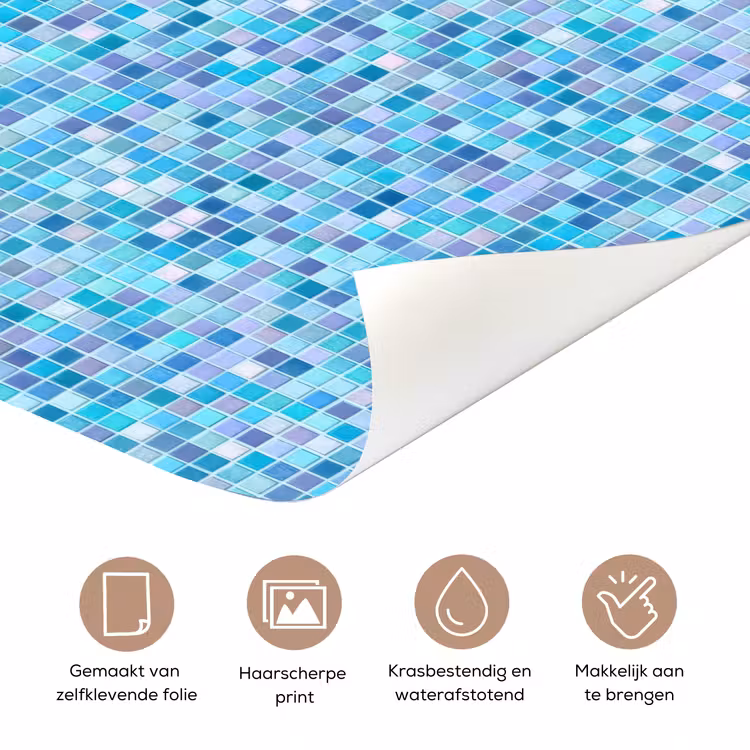 Deursticker - Mozaïek - Patroon - Turquoise — 3