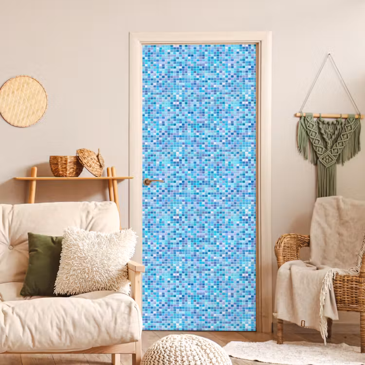 Deursticker - Mozaïek - Patroon - Turquoise — 4