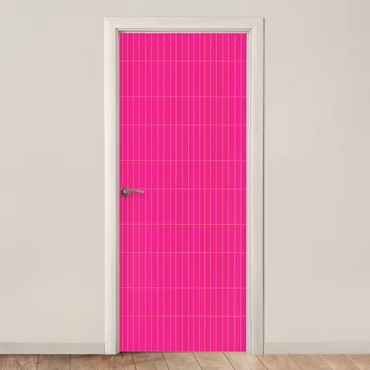 Deursticker - Patroon - Tegel - Magenta - Roze — 1