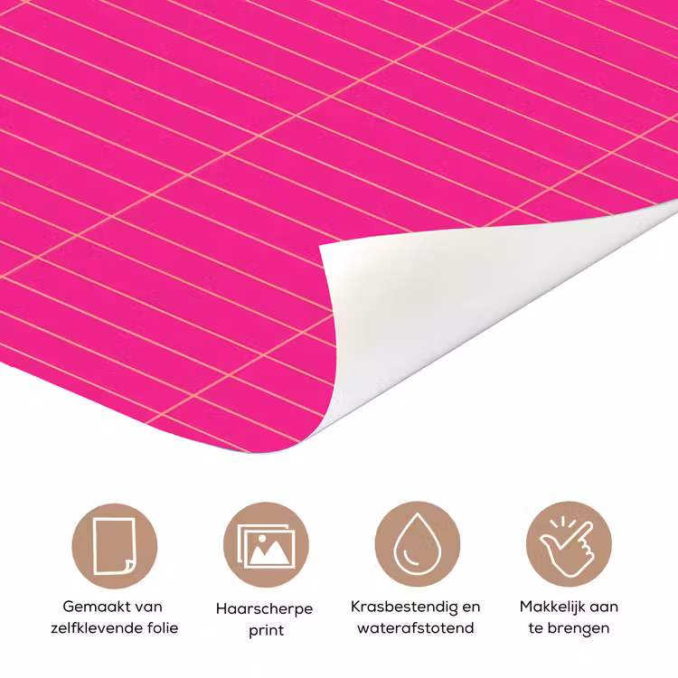 Deursticker - Patroon - Tegel - Magenta - Roze — 3