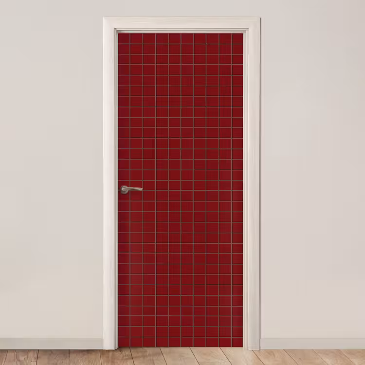 Deursticker - Patroon - Tegels - Burgundy — 1