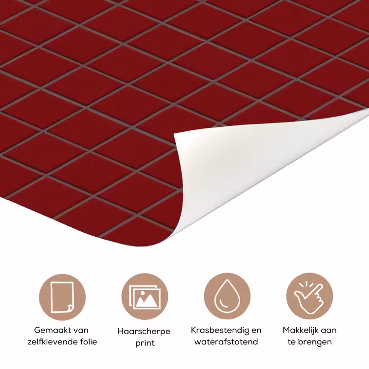 Deursticker - Patroon - Tegels - Burgundy — 3