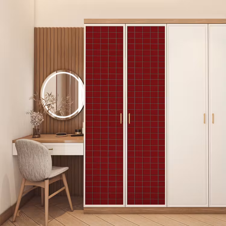 Deursticker - Patroon - Tegels - Burgundy — 5