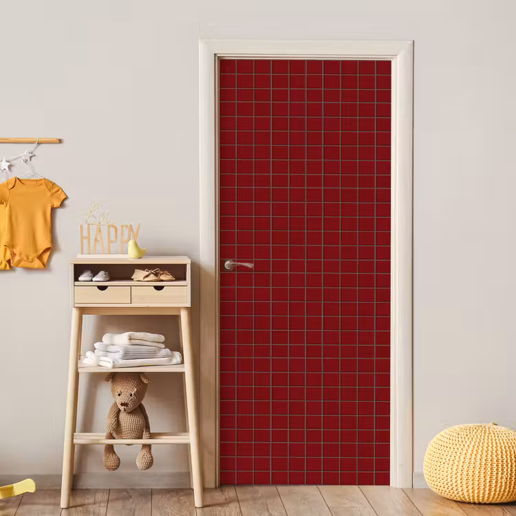 Deursticker - Patroon - Tegels - Burgundy — 6