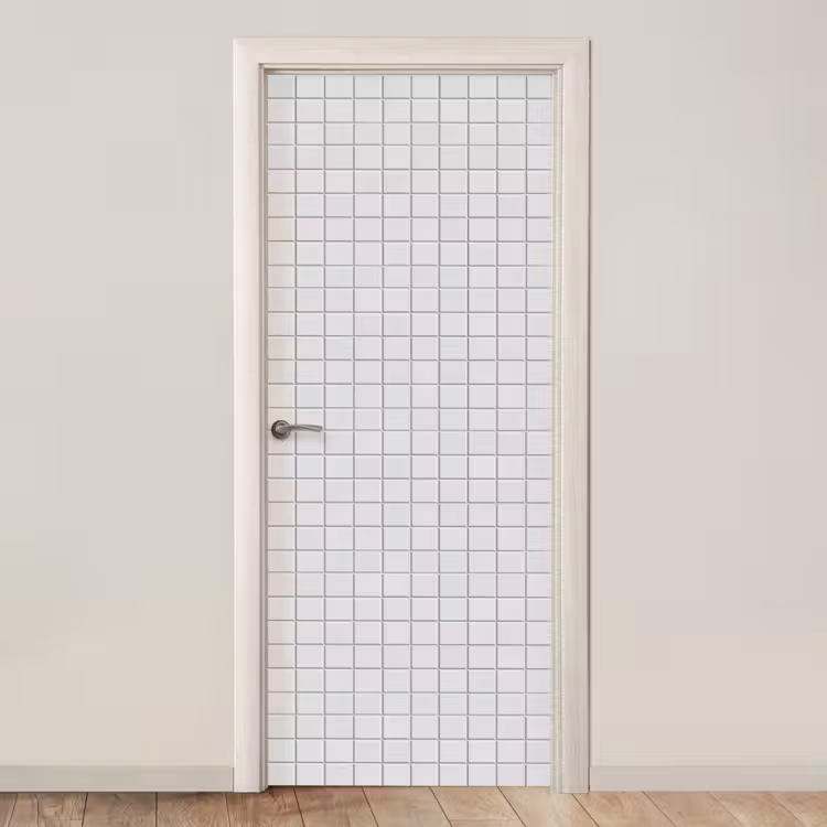Deursticker - Patroon - Tegels - Grijs - Wit — 1