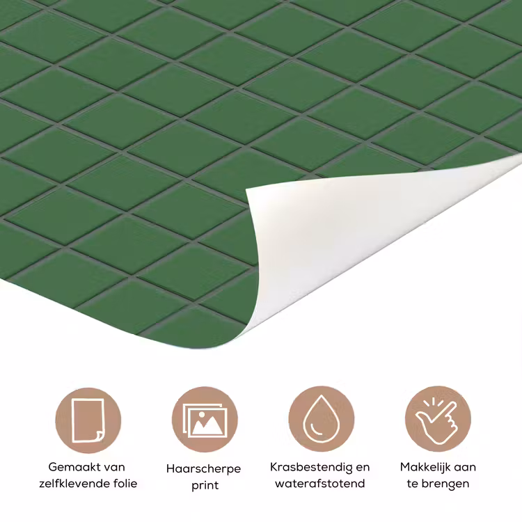 Deursticker - Patroon - Tegels - Groen — 3