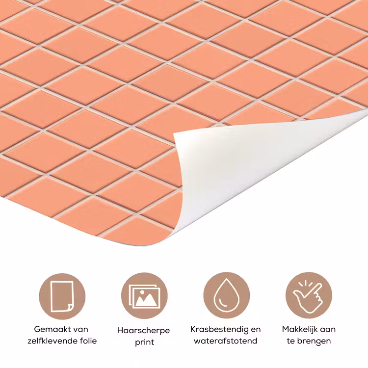 Deursticker - Patroon - Tegels - Perzik — 3
