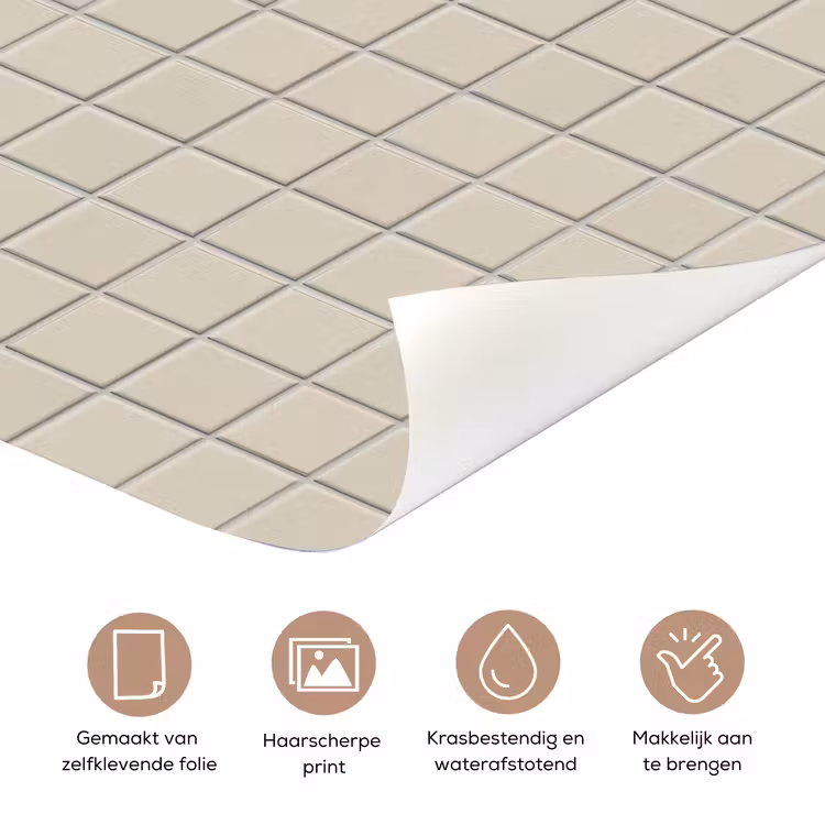 Deursticker - Patroon - Tegels - Taupe — 3