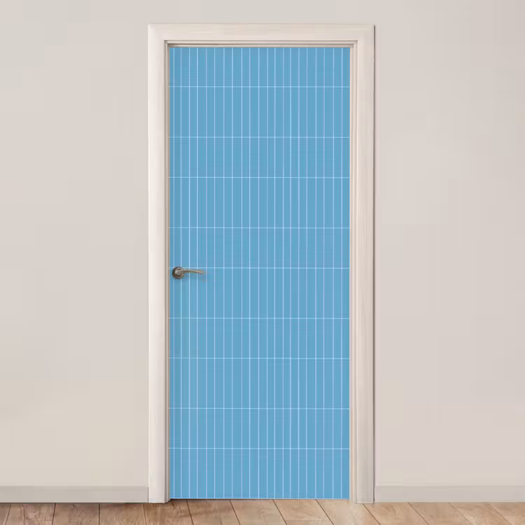 Deursticker - Tegel - Langwerpig - Patroon - Blauw — 1