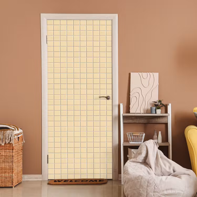 Deursticker - Tegels - Patroon - Crème — 2