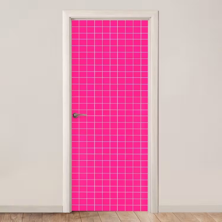 Deursticker - Tegels - Vierkant - Fuchsia — 1