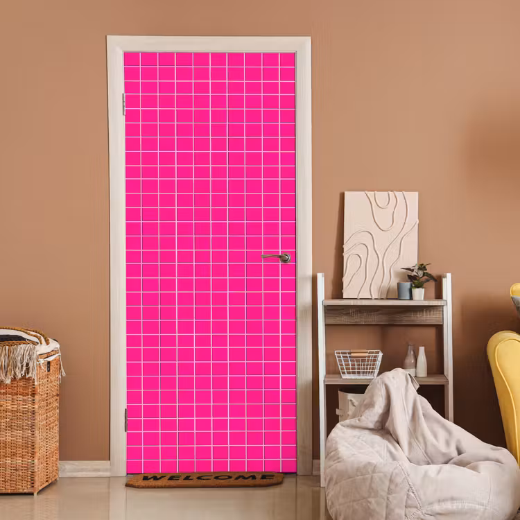 Deursticker - Tegels - Vierkant - Fuchsia — 2