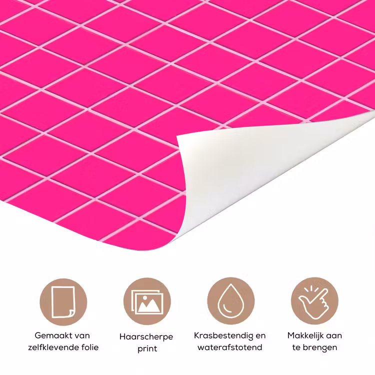 Deursticker - Tegels - Vierkant - Fuchsia — 3