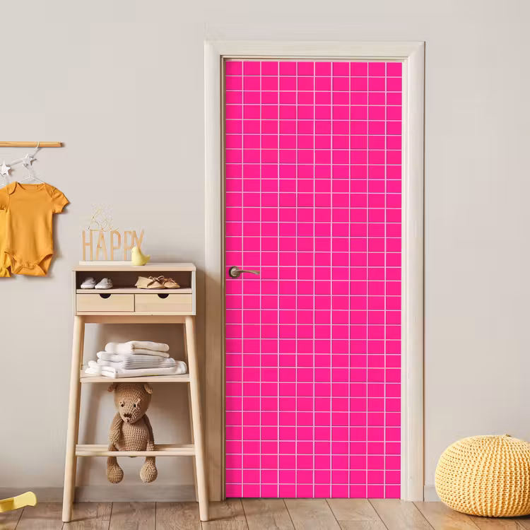 Deursticker - Tegels - Vierkant - Fuchsia — 6