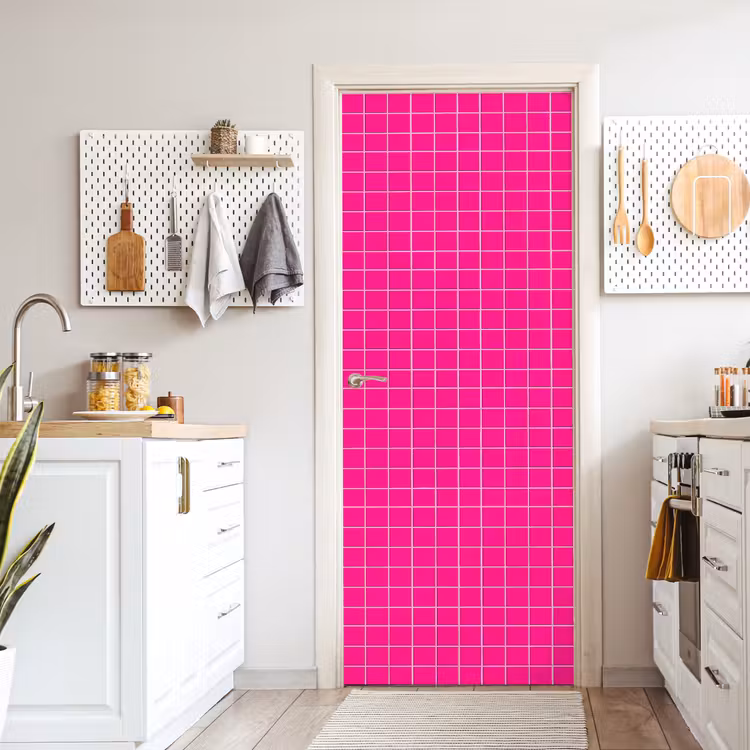 Deursticker - Tegels - Vierkant - Fuchsia — 7