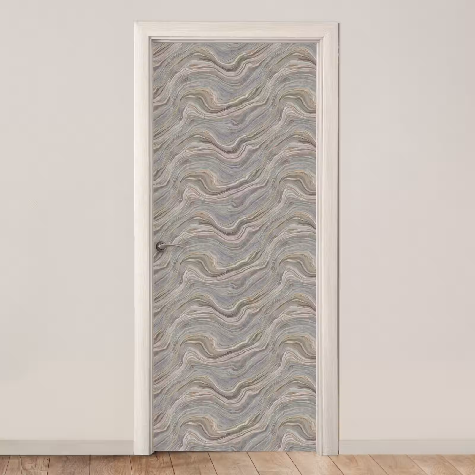 Deursticker - Patroon - Sereen - Paars - Groen — 1