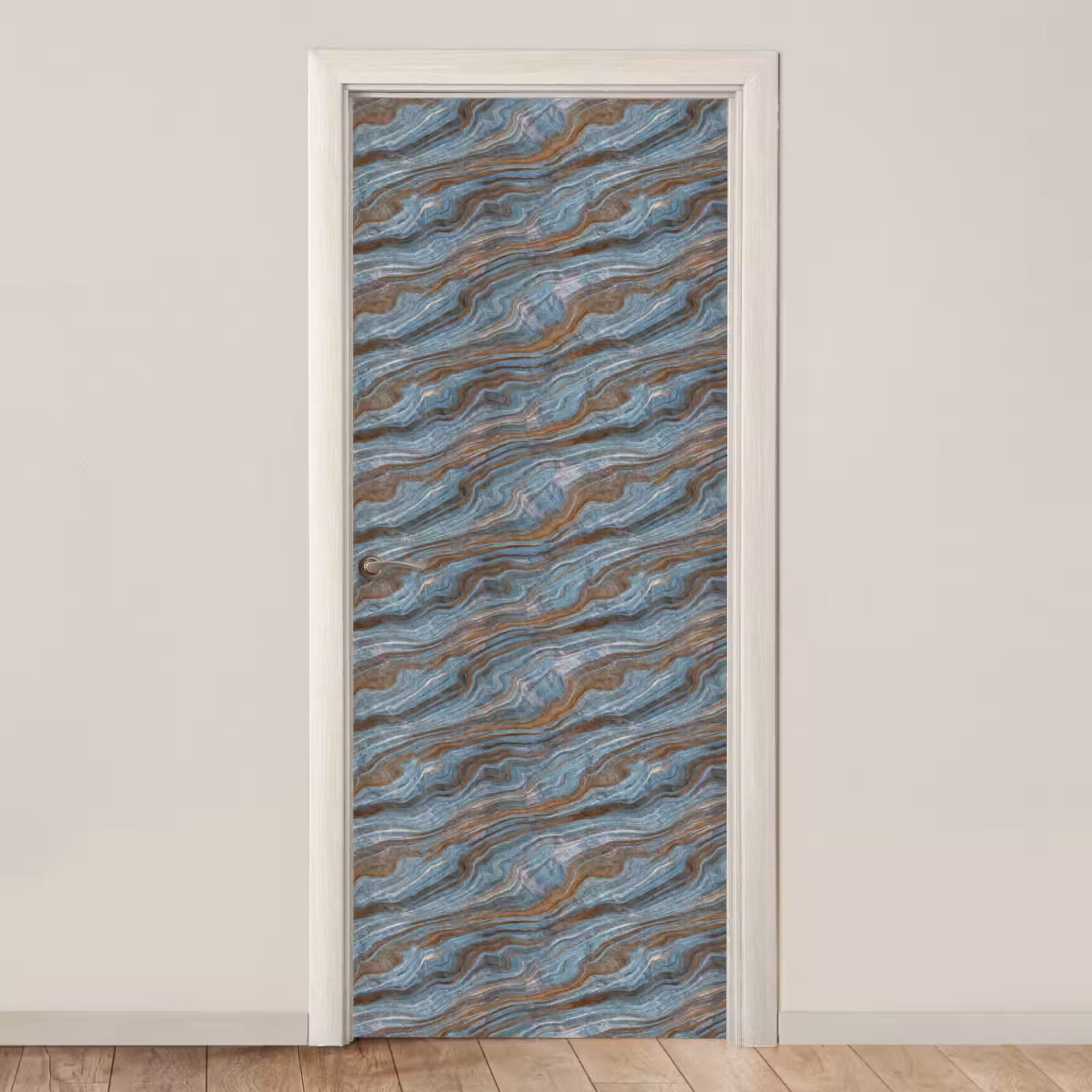Deursticker - Patroon - Steen - Blauw — 1