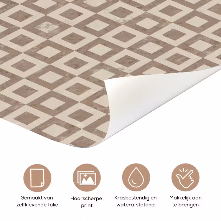 Deursticker - Patroon - Marmer - Beige — 3