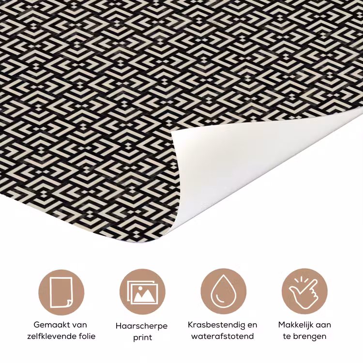 Deursticker - Patroon - Marmer - Zwart — 3