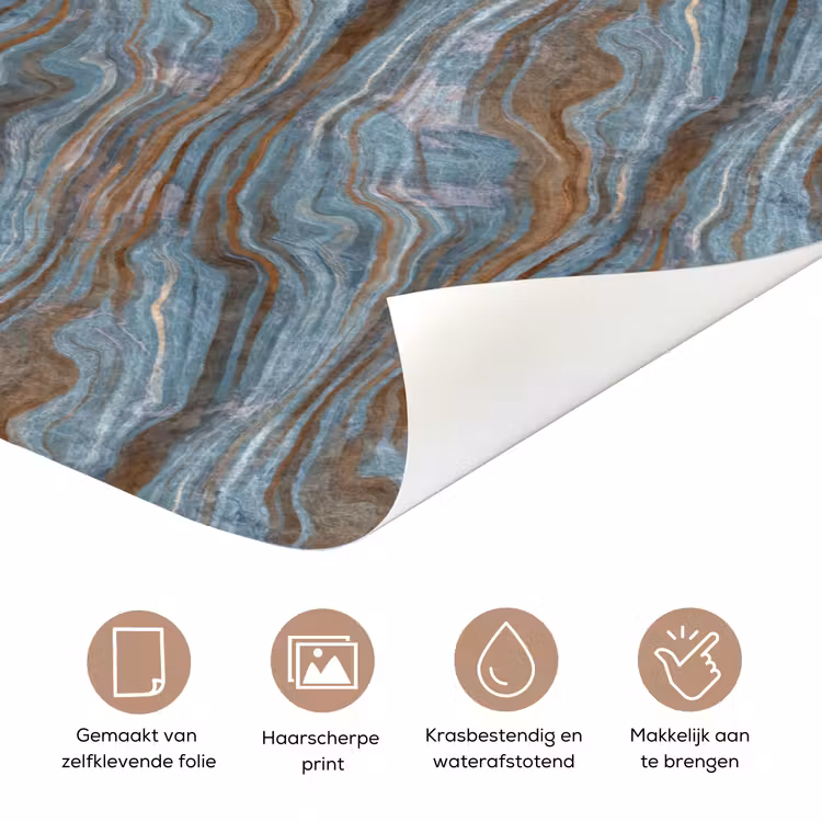 Deursticker - Patroon - Steen - Blauw — 3
