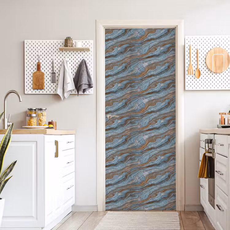 Deursticker - Patroon - Steen - Blauw — 7