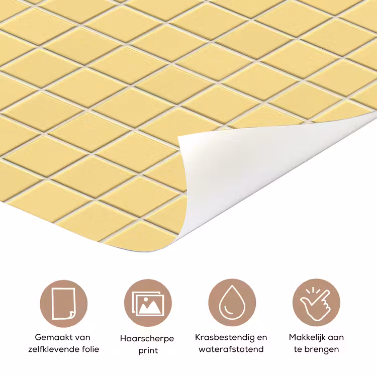 Deursticker - Patroon - Tegels - Geel — 3