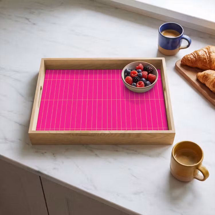 Dienblad - Patroon - Tegel - Magenta - Roze — 4
