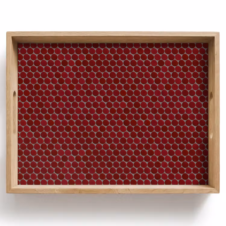 Dienblad - Penny - Mozaïek - Rond - Rood — 1