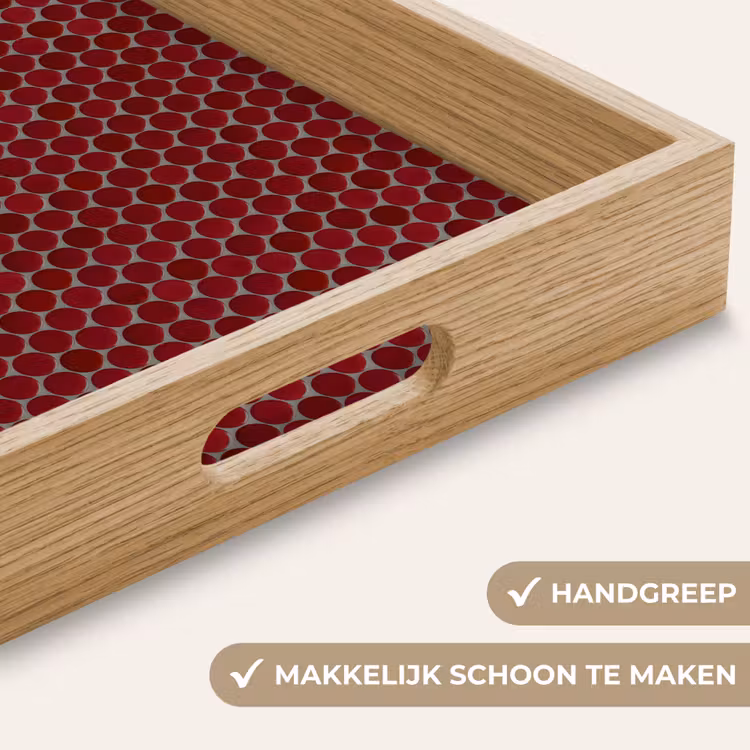 Dienblad - Penny - Mozaïek - Rond - Rood — 5