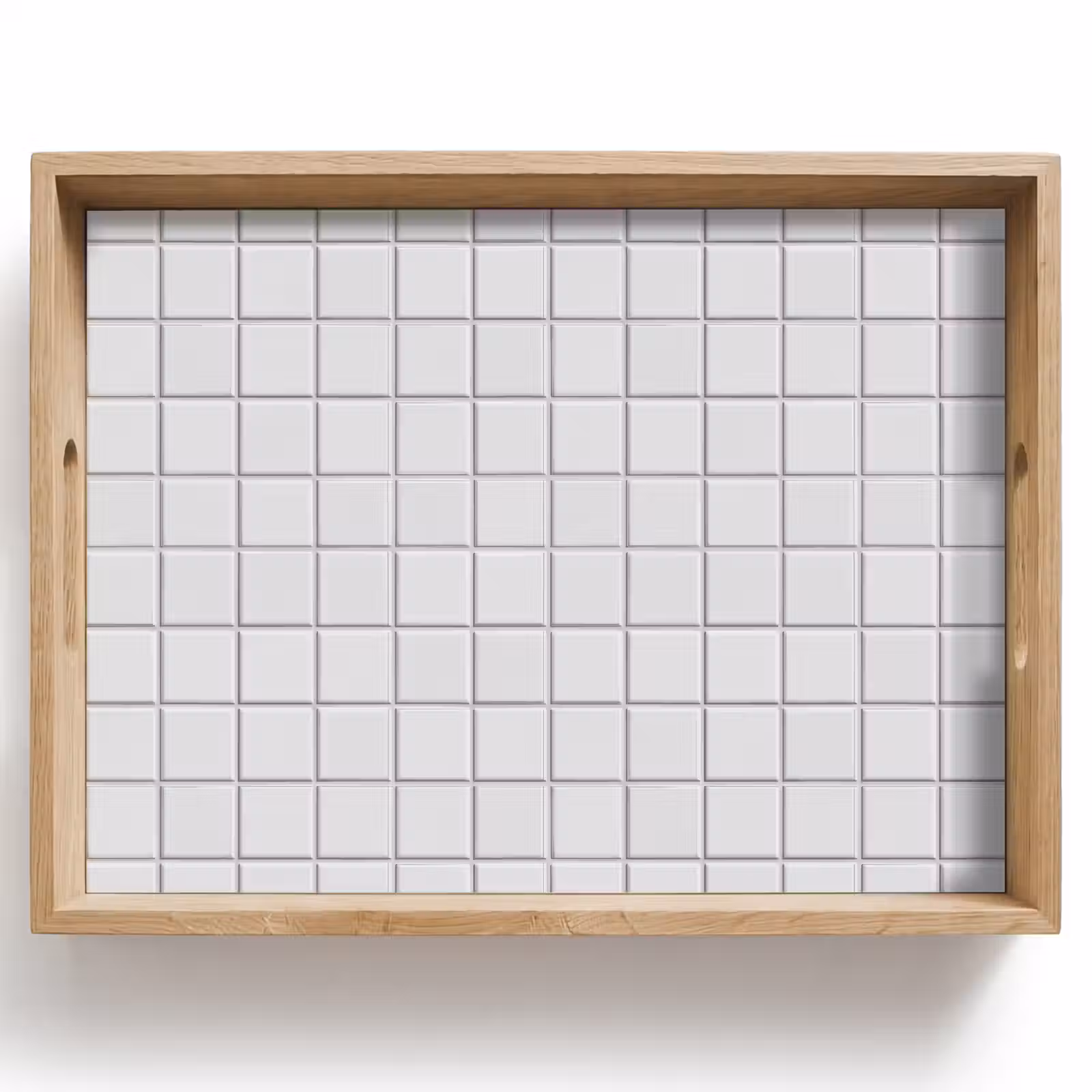 Dienblad - Patroon - Tegels - Grijs - Wit — 1