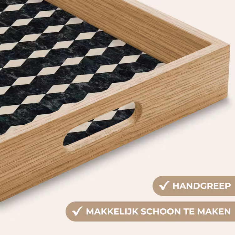 Dienblad - Geometrisch - Patroon - Marmer - Groen — 5