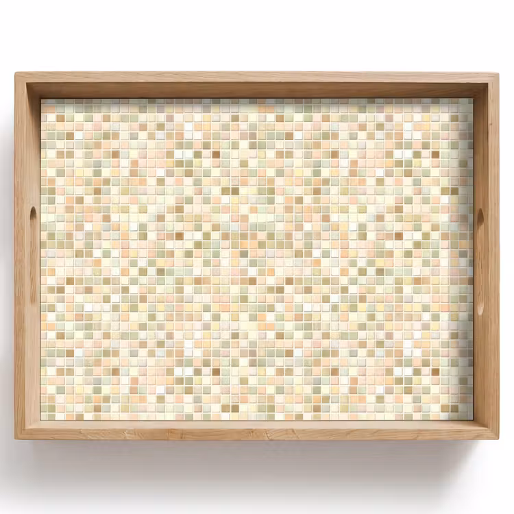 Dienblad - Mozaïek - Patroon - Beige — 1