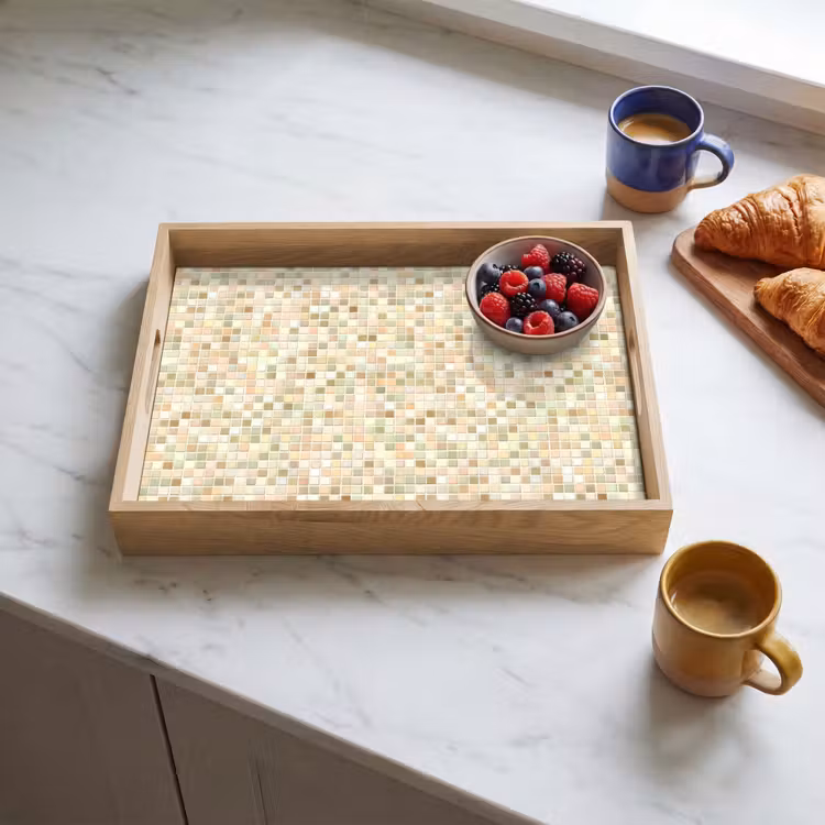 Dienblad - Mozaïek - Patroon - Beige — 4